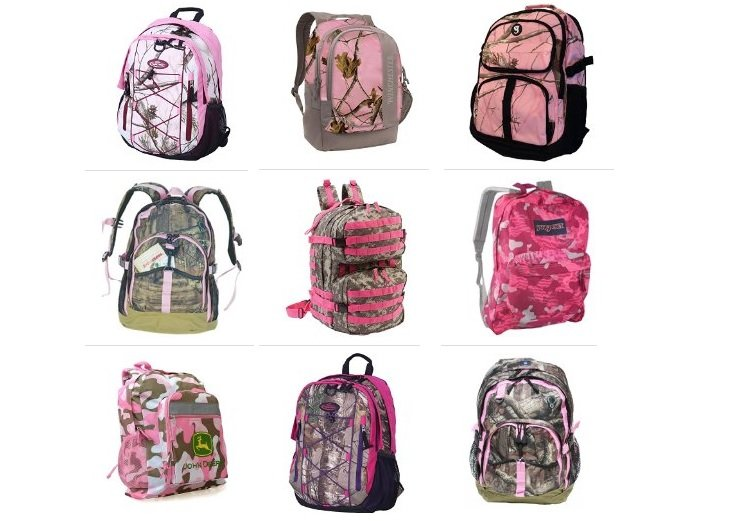 Pink Camo Backpacks for School
